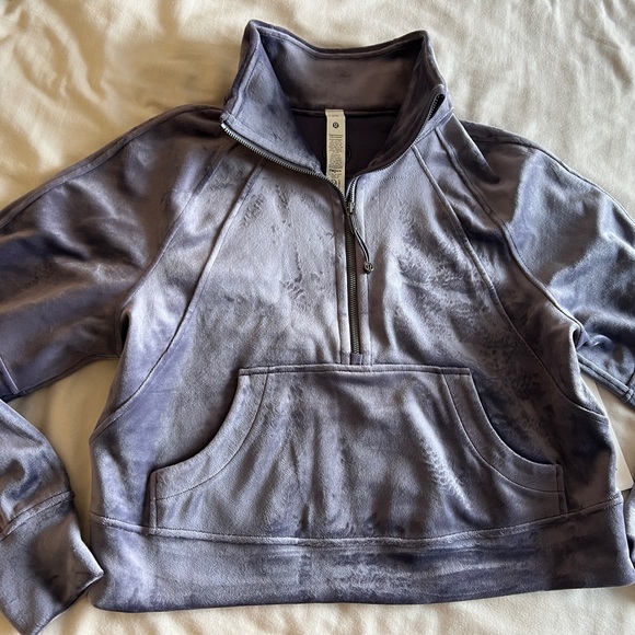 Lululemon Scuba Oversized Funnel-Neck Half Zip Velvet Sweater Sweatshirt Purple - Picture 11 of 15